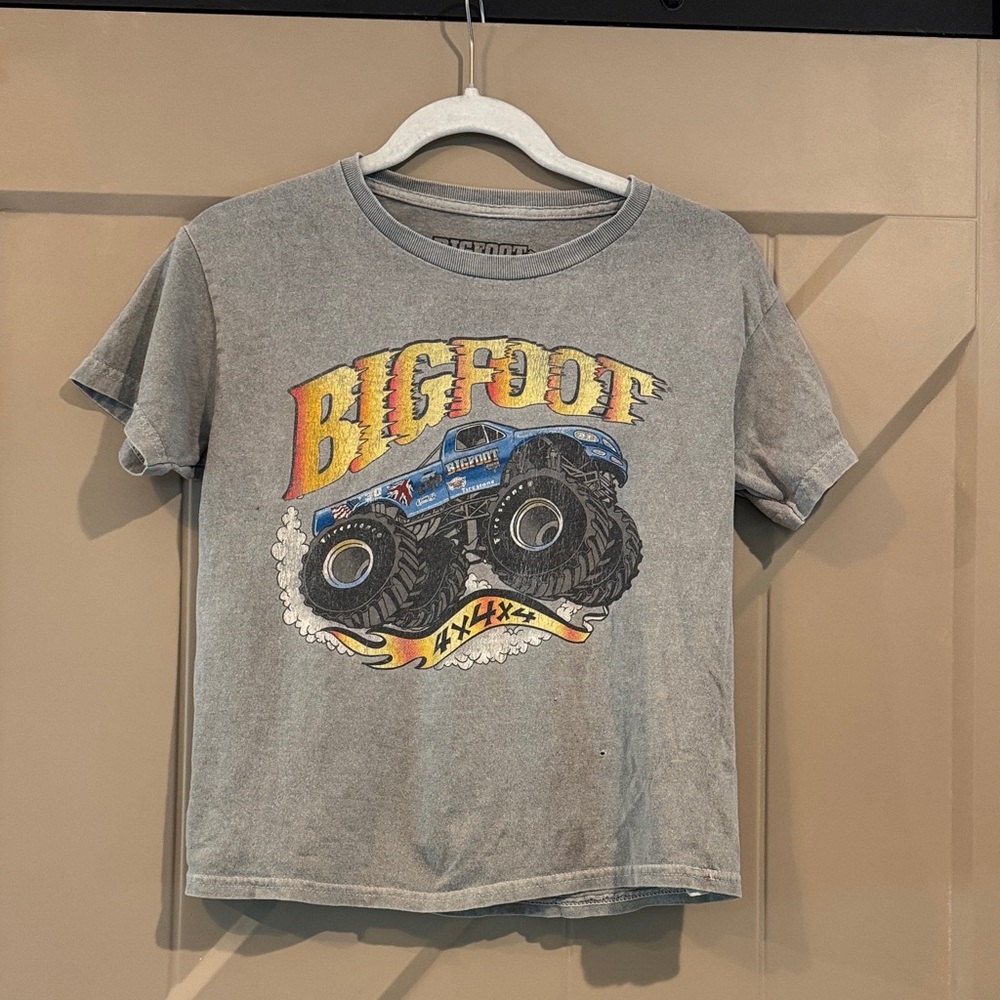 Bigfoot Monster Truck Kids T-Shirt - Gray